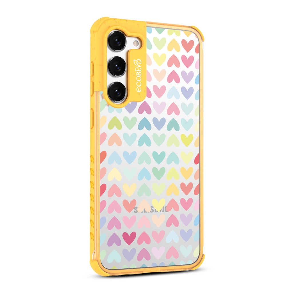 Love Is Love - Left-side View Of Yellow & Clear Eco-Friendly Galaxy S23 Case