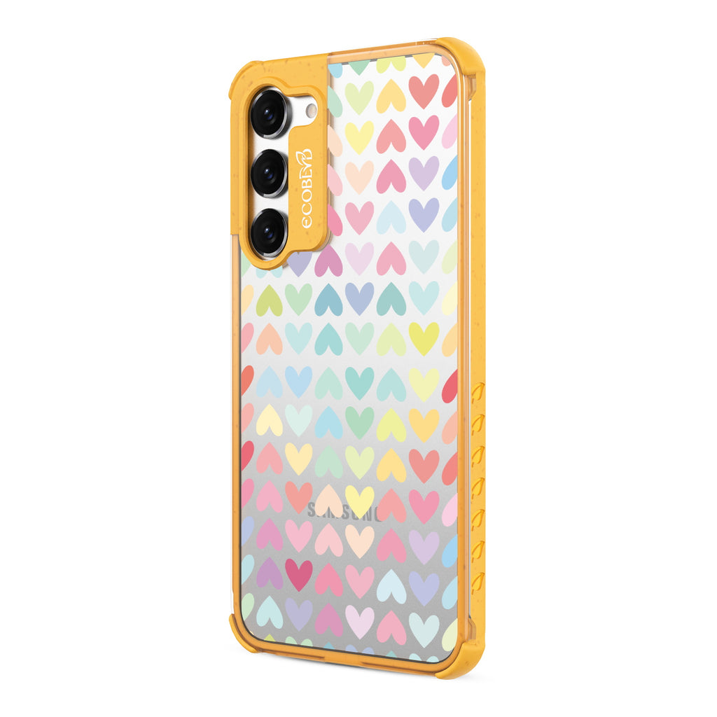 Love Is Love - Right-side View Of Yellow & Clear Eco-Friendly Galaxy S23 Case