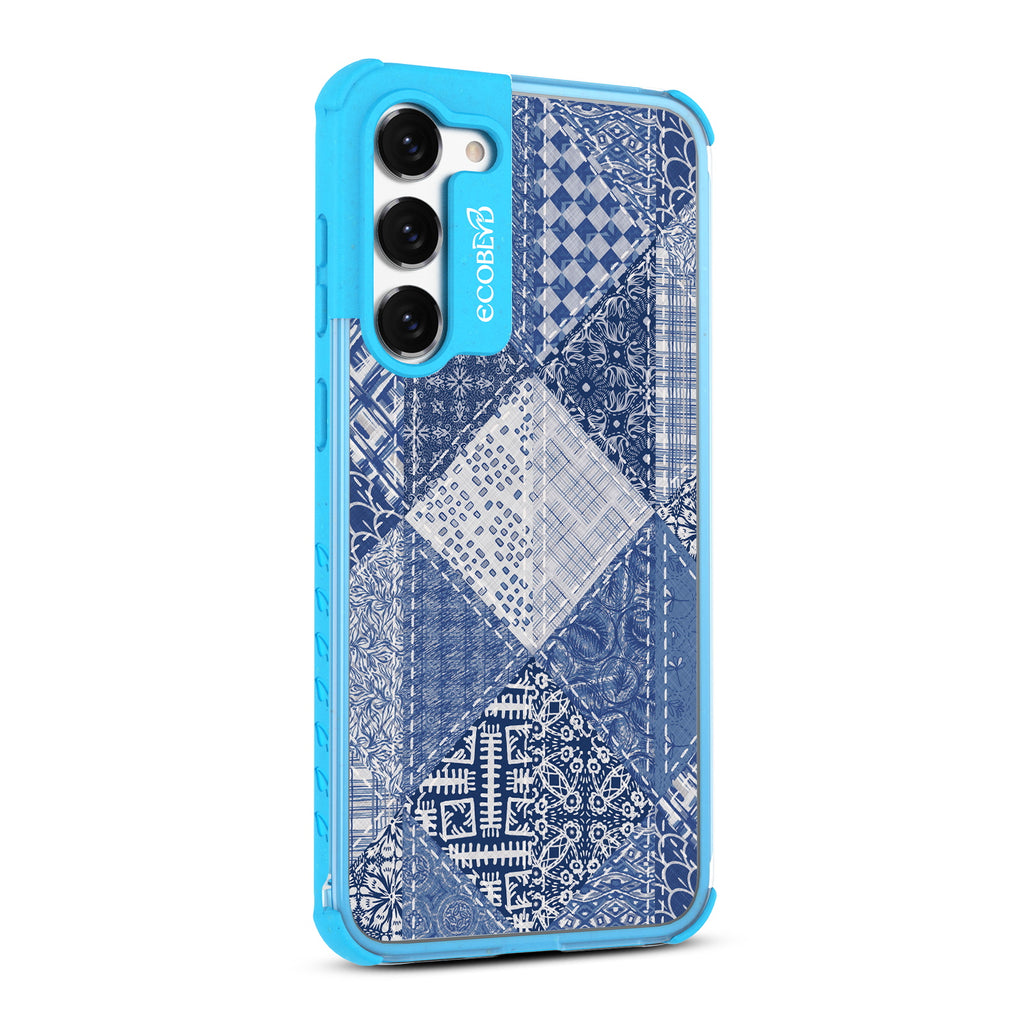 Tailor Made - Left-side View Of Blue & Clear Eco-Friendly Galaxy S23 Case