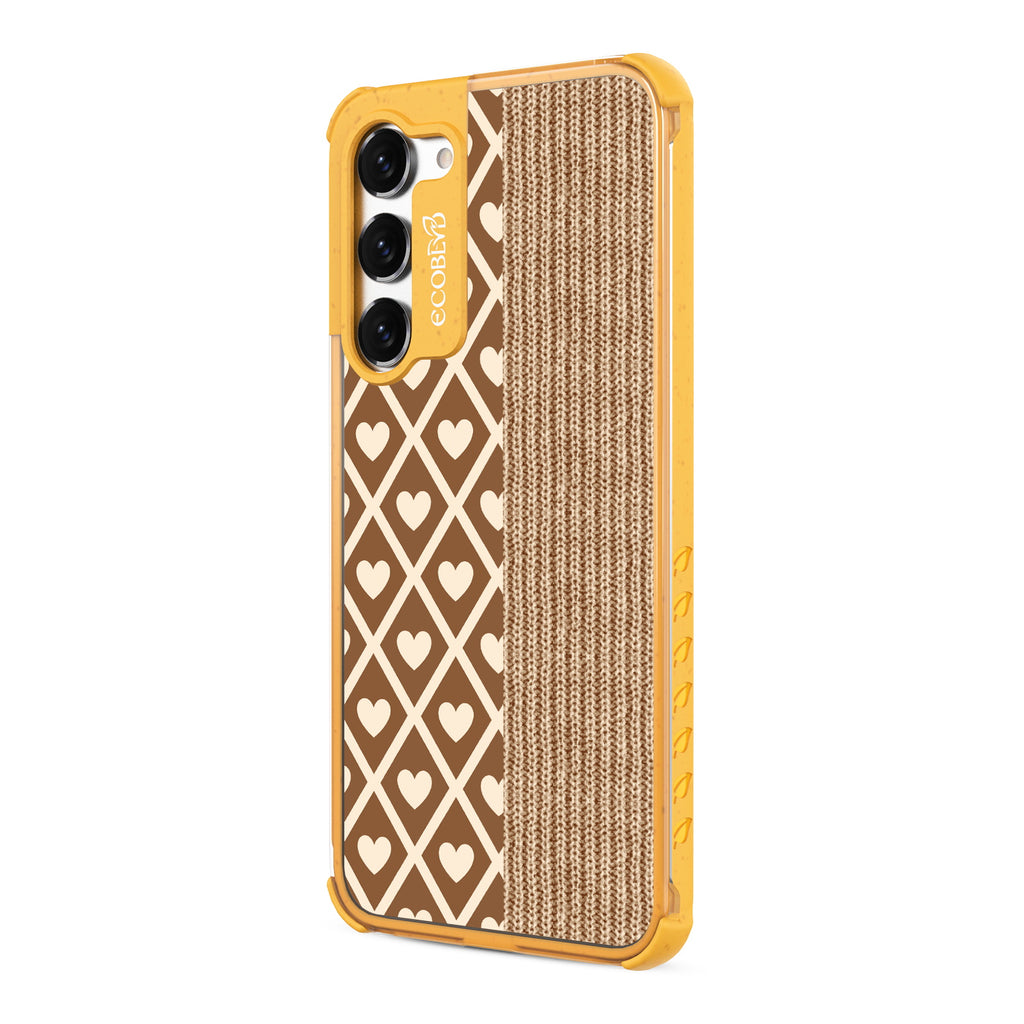 Sew Adorable - Right-side View Of Yellow & Clear Eco-Friendly Galaxy S23 Case