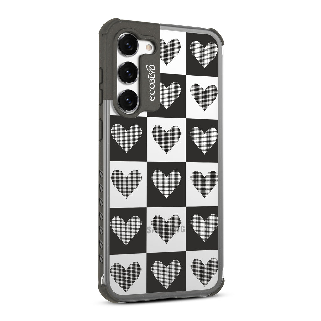 Quilty Pleasures - Left-side View Of Black & Clear Eco-Friendly Galaxy S23 Case