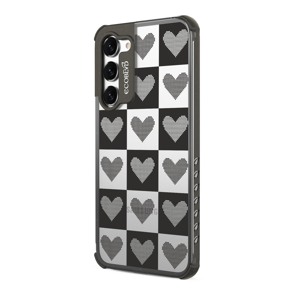 Quilty Pleasures - Right-side View Of Black & Clear Eco-Friendly Galaxy S23 Case