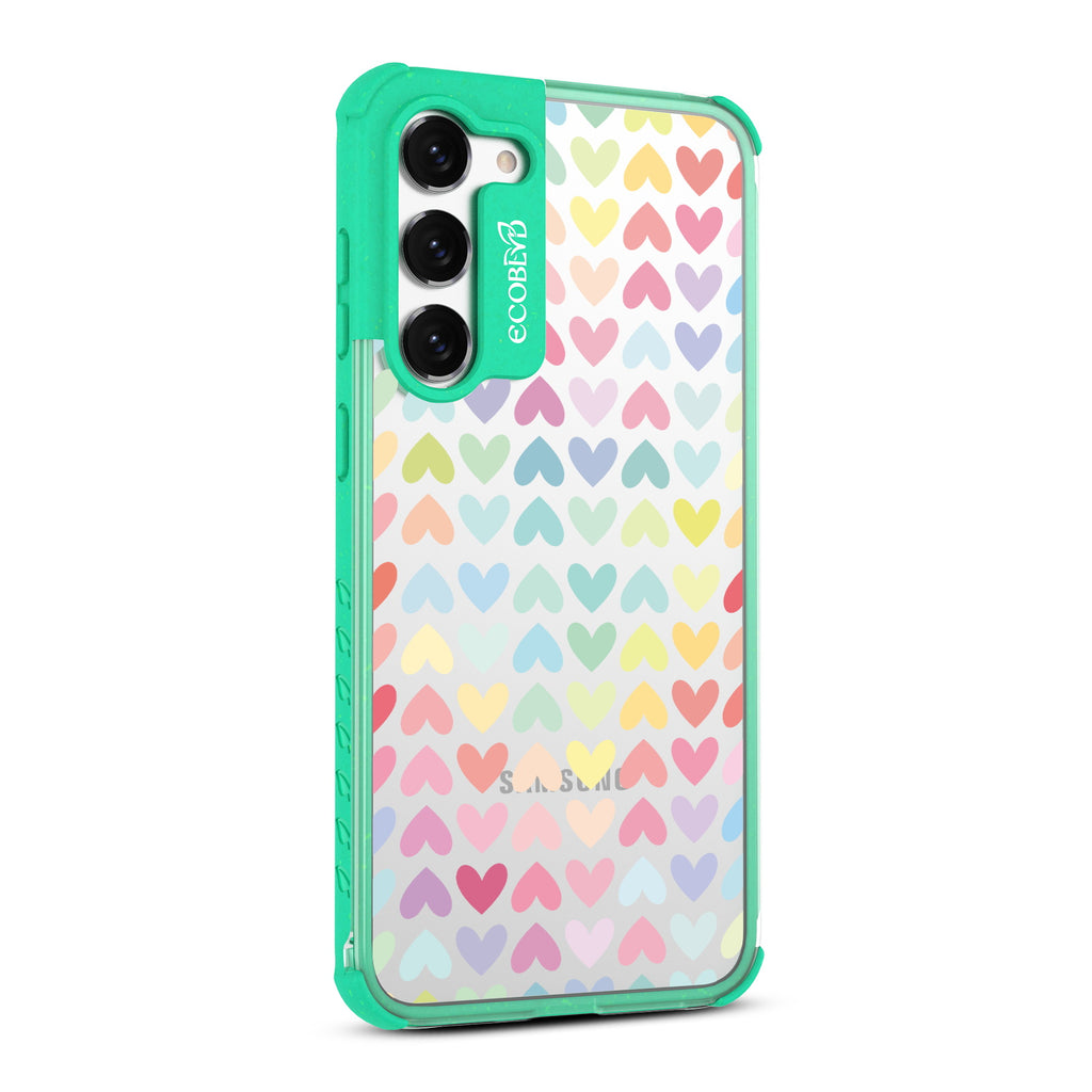 Love Is Love - Left-side View Of Green & Clear Eco-Friendly Galaxy S23 Case