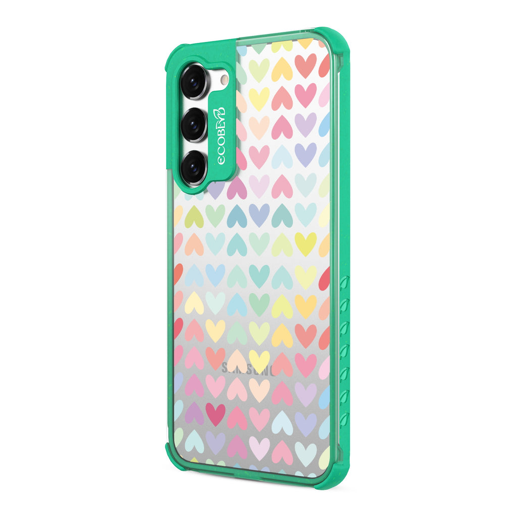 Love Is Love - Right-side View Of Green & Clear Eco-Friendly Galaxy S23 Case