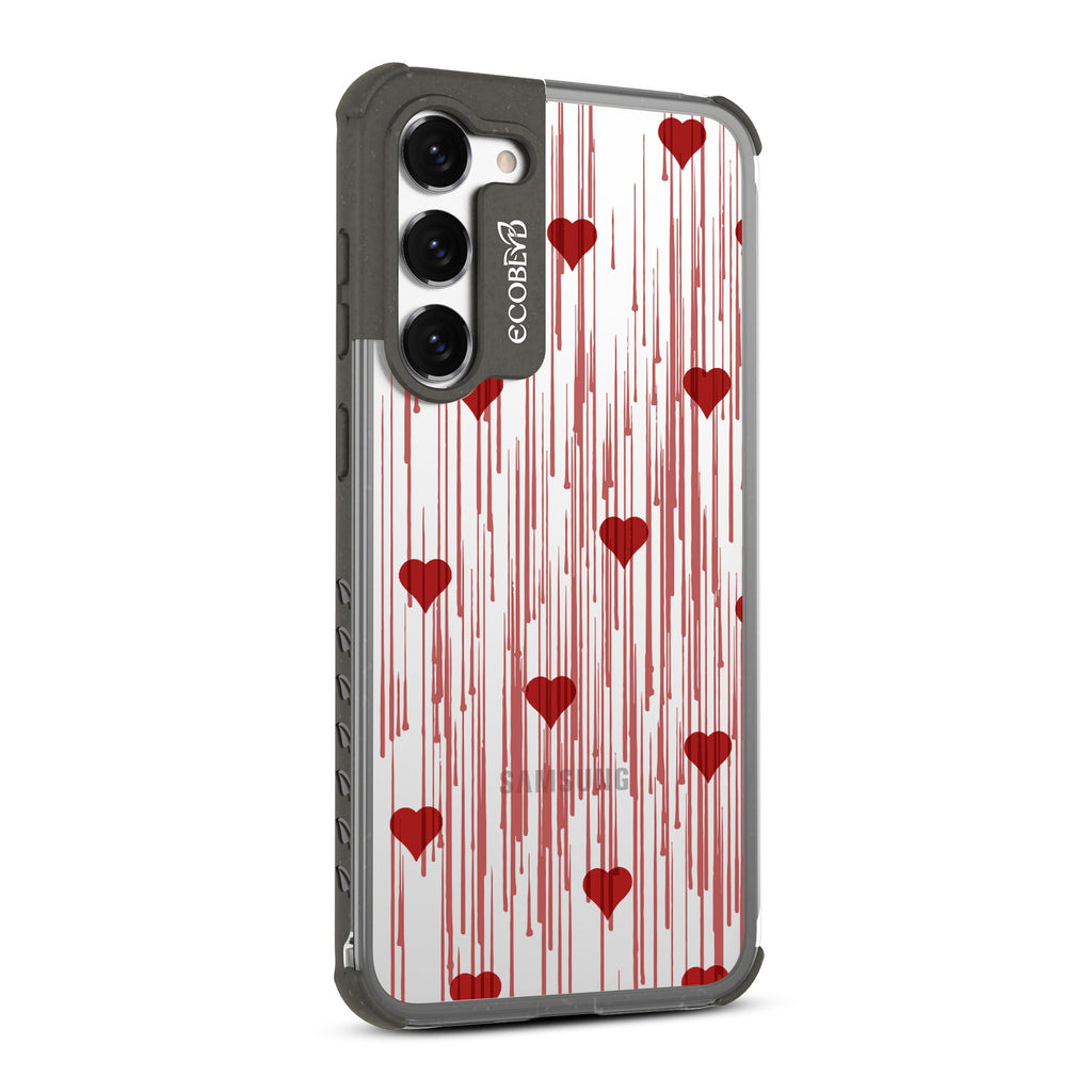 Bleeding Hearts  - Left-side View Of Black & Clear Eco-Friendly Galaxy S23 Plus Case
