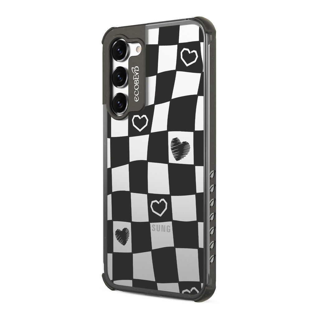 Reality Check - Right-side View Of Black & Clear Eco-Friendly Galaxy S23 Plus Case