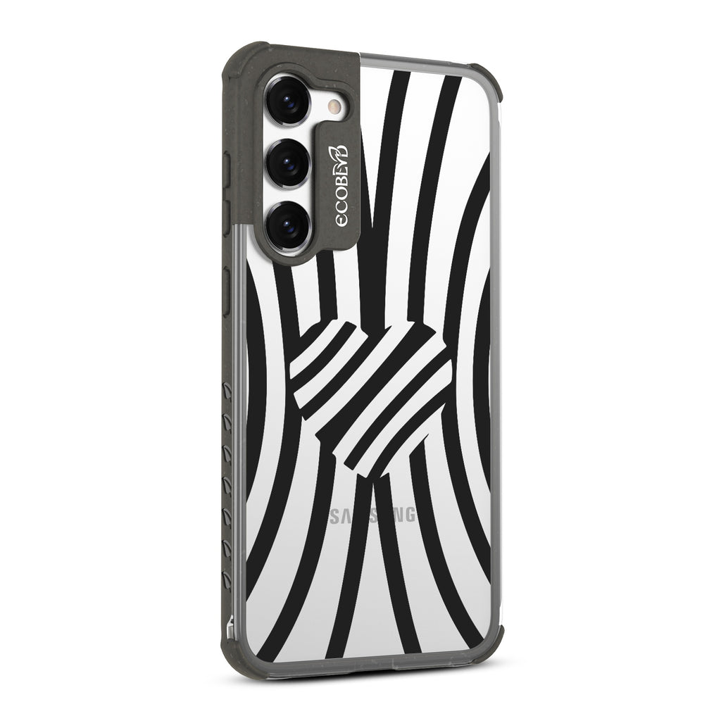 Swirl Of Emotion  - Left-side View Of Black & Clear Eco-Friendly Galaxy S23 Plus Case