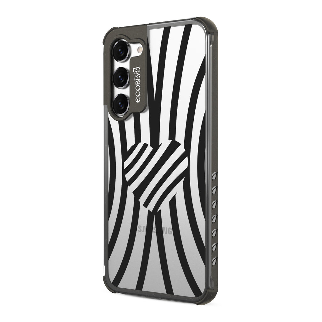 Swirl Of Emotion - Right-side View Of Black & Clear Eco-Friendly Galaxy S23 Plus Case