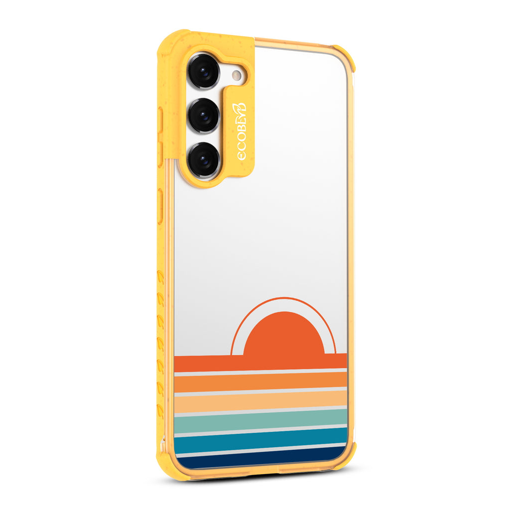 Rise N??????Shine - Left-side View Of Yellow & Clear Eco-Friendly Galaxy S23 Case