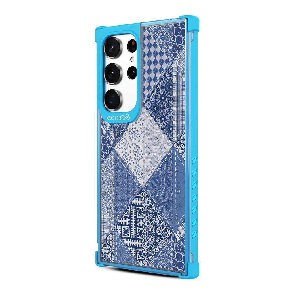 Tailor Made - Right-side View Of Blue & Clear Eco-Friendly Galaxy S23 Ultra Case
