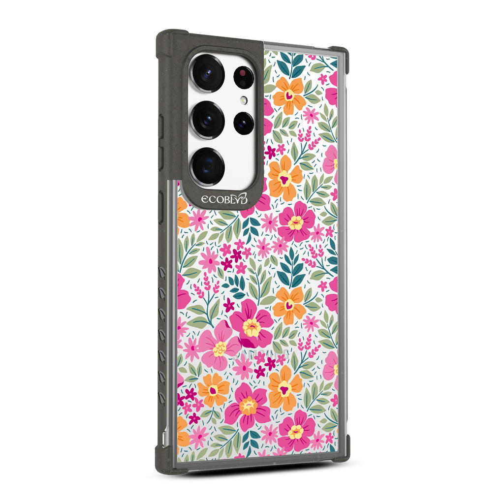Wallflowers - Left-side View Of Black & Clear Eco-Friendly Galaxy S23 Ultra Case