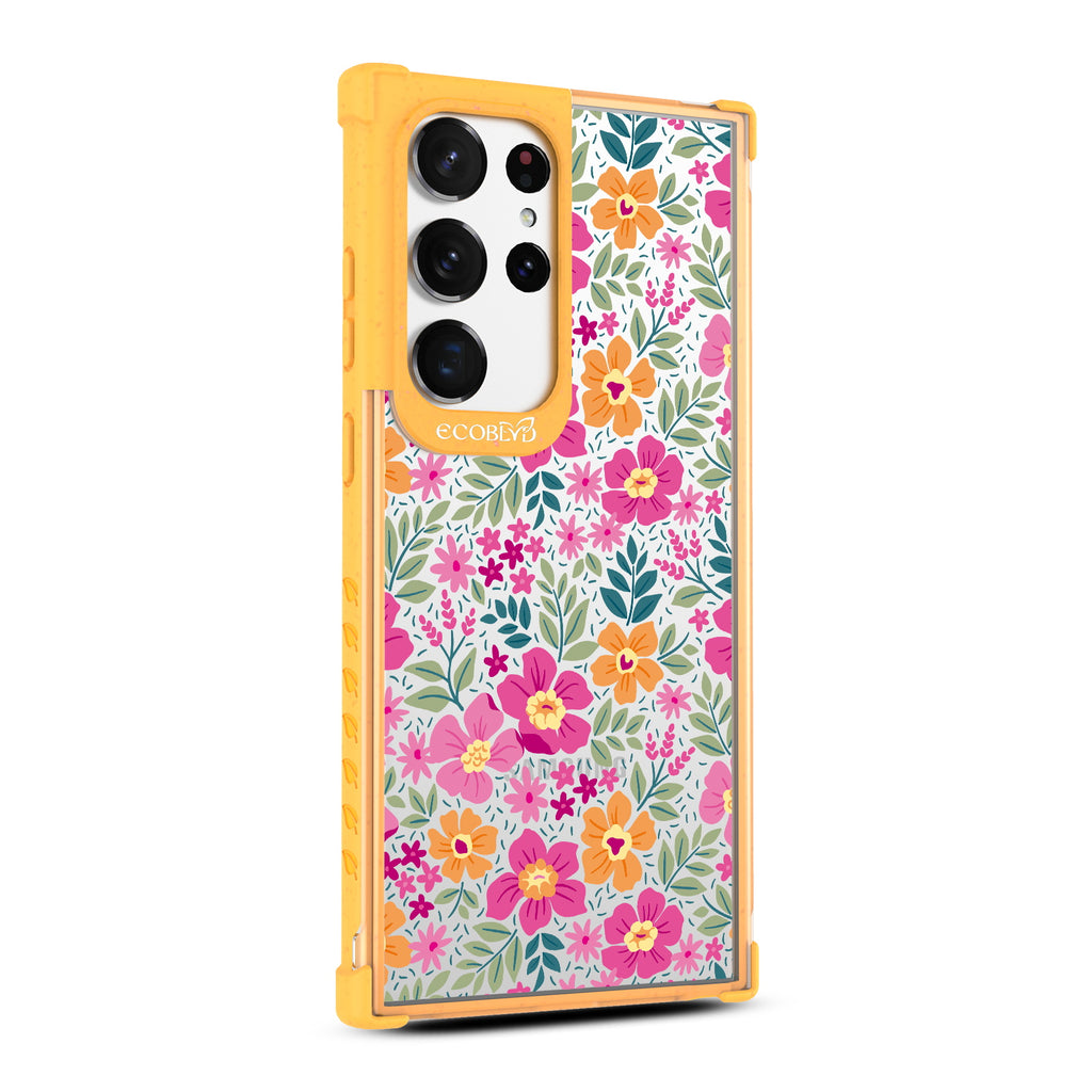 Wallflowers - Left-side View Of Yellow & Clear Eco-Friendly Galaxy S23 Ultra Case