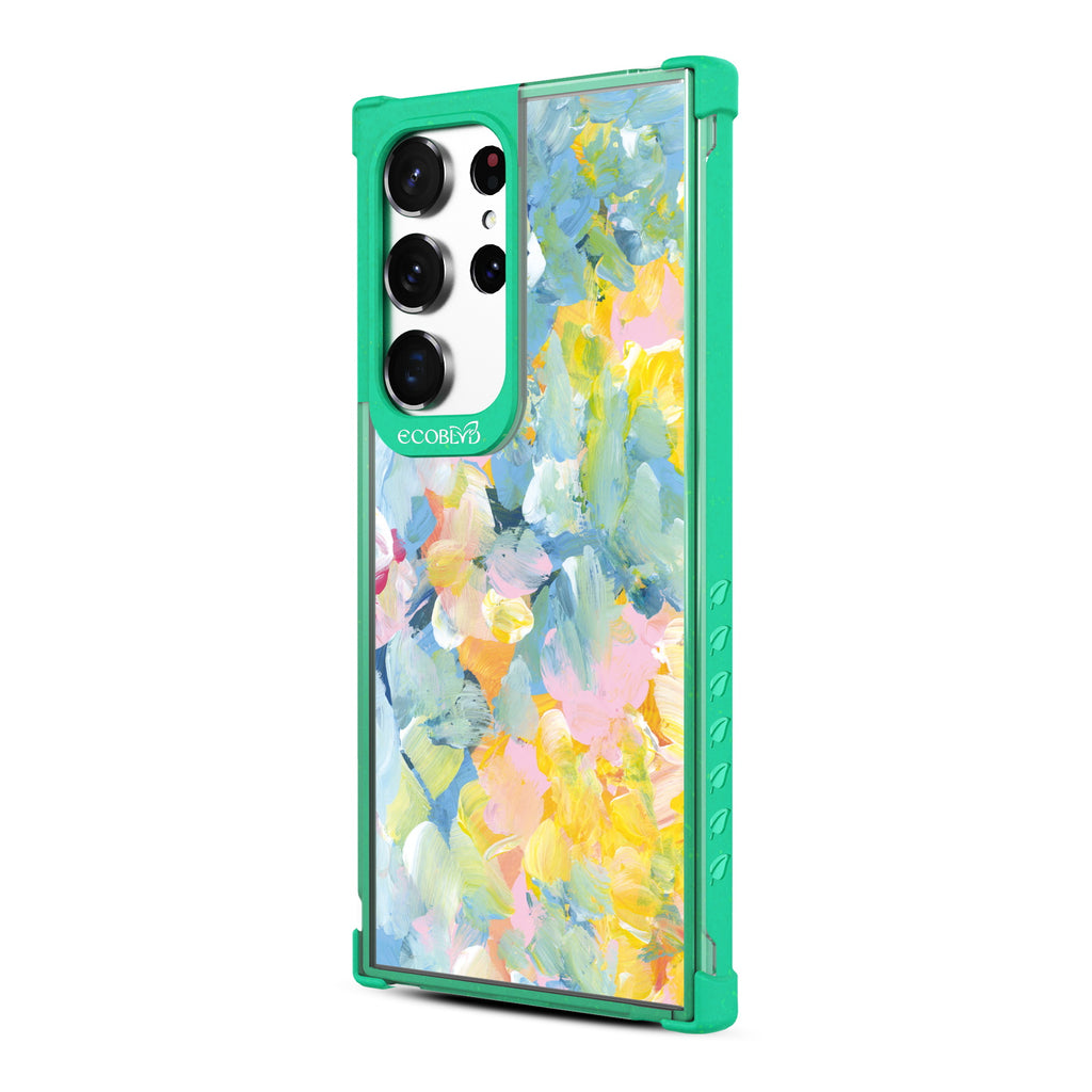 Spring Feeling - Right-side View Of Green & Clear Eco-Friendly Galaxy S23 Ultra Case