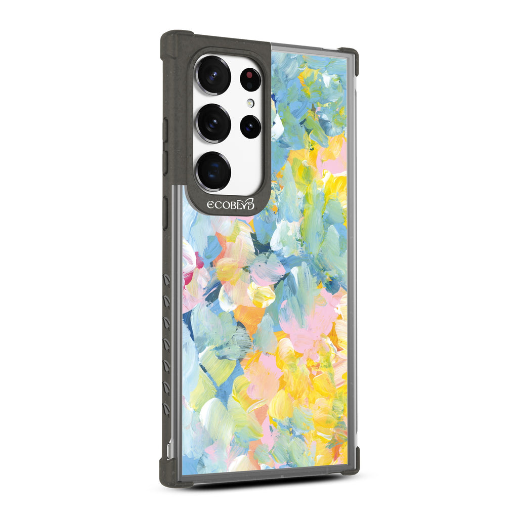 Spring Feeling  - Left-side View Of Black & Clear Eco-Friendly Galaxy S23 Ultra Case