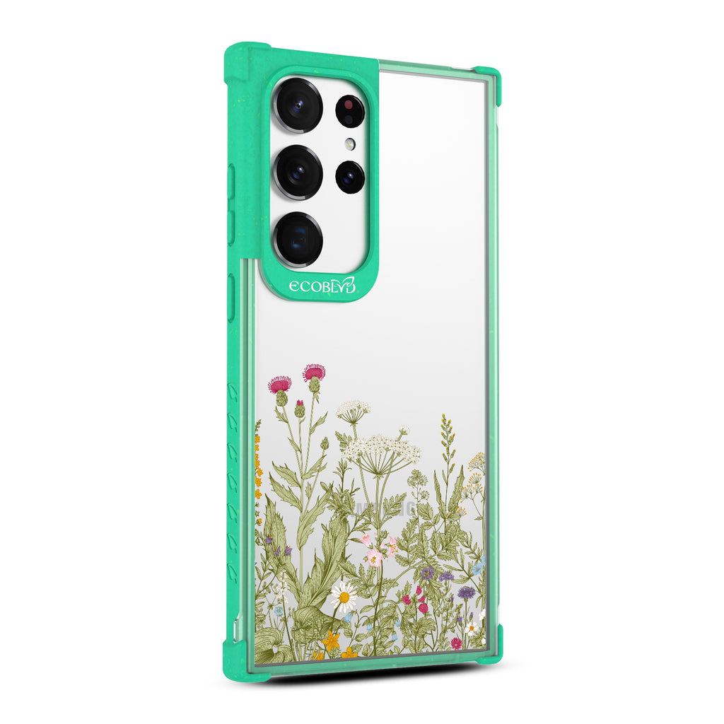 Take Root - Left-side View Of Green & Clear Eco-Friendly Galaxy S23 Ultra Case