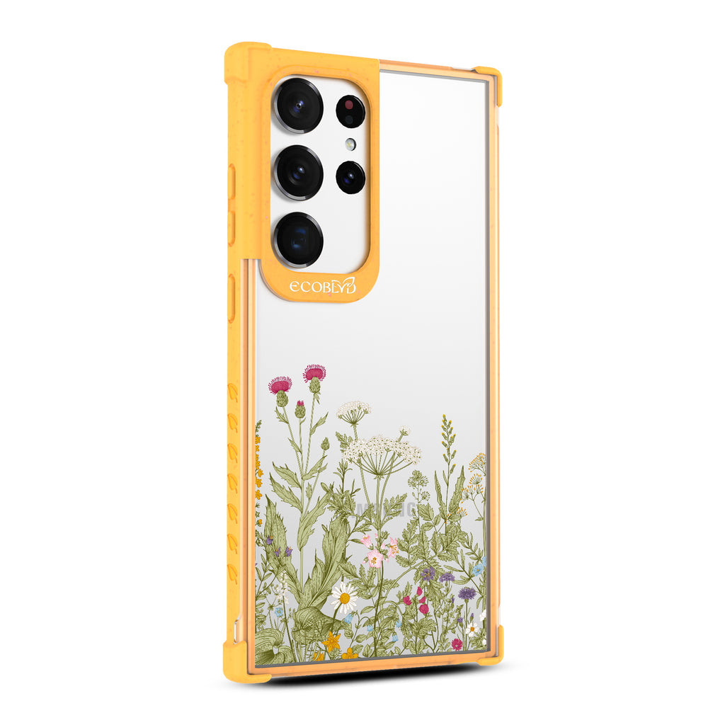 Take Root - Left-side View Of Yellow & Clear Eco-Friendly Galaxy S23 Ultra Case