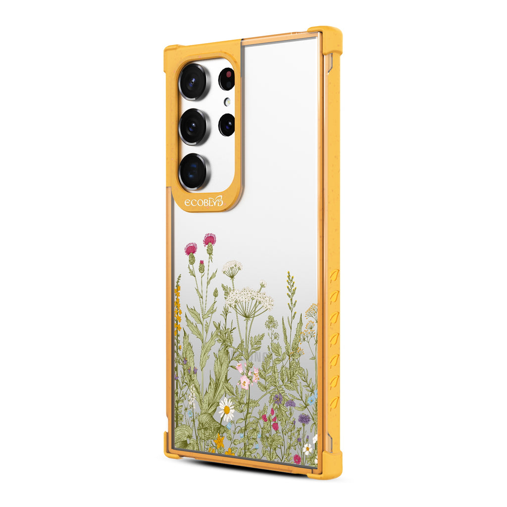 Take Root - Right-side View Of Yellow & Clear Eco-Friendly Galaxy S23 Ultra Case
