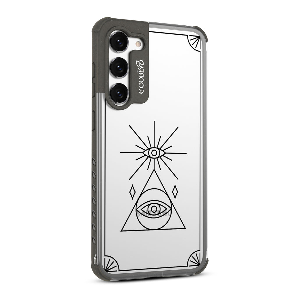 Tarot Card - Left-side View Of Black & Clear Eco-Friendly Galaxy S23 Case