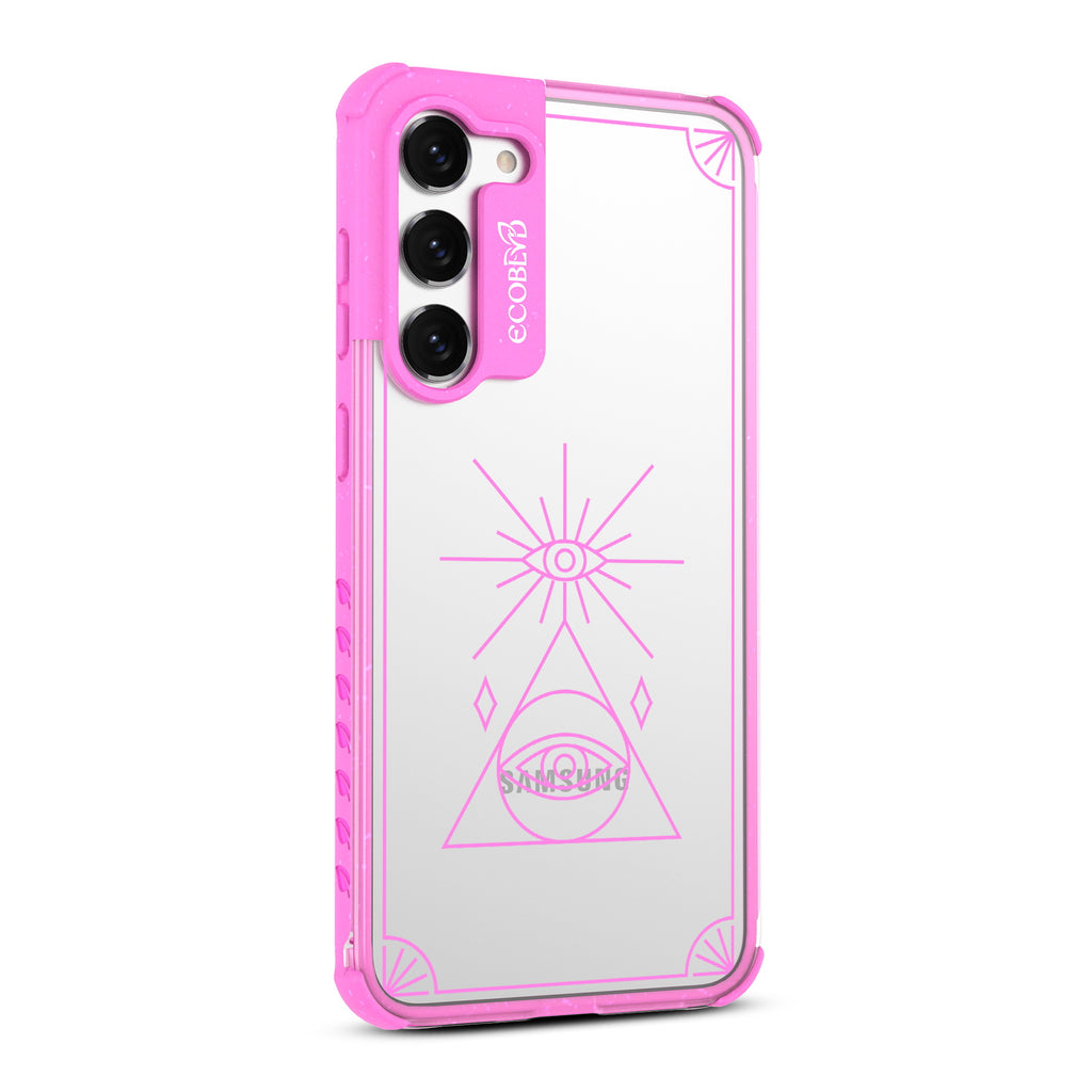 Tarot Card - Left-side View Of Pink & Clear Eco-Friendly Galaxy S23 Case