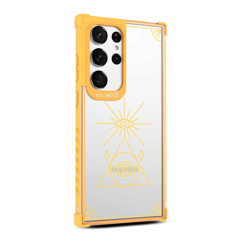 Tarot Card - Left-side View Of Yellow & Clear Eco-Friendly Galaxy S23 Ultra Case