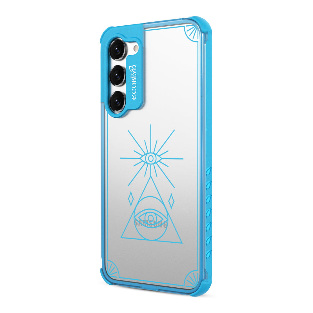Tarot Card - Right-side View Of Blue & Clear Eco-Friendly Galaxy S23 Case
