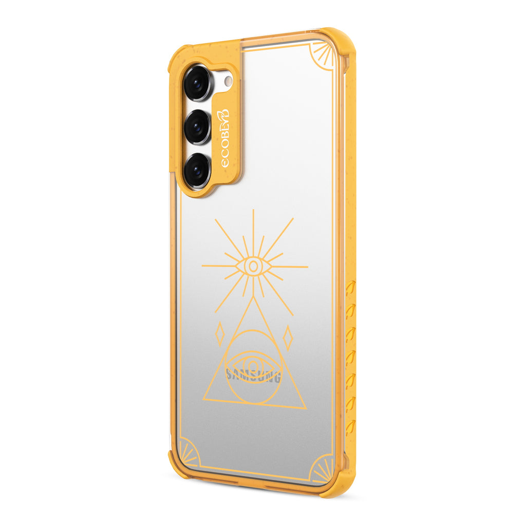 Tarot Card - Right-side View Of Yellow & Clear Eco-Friendly Galaxy S23 Case