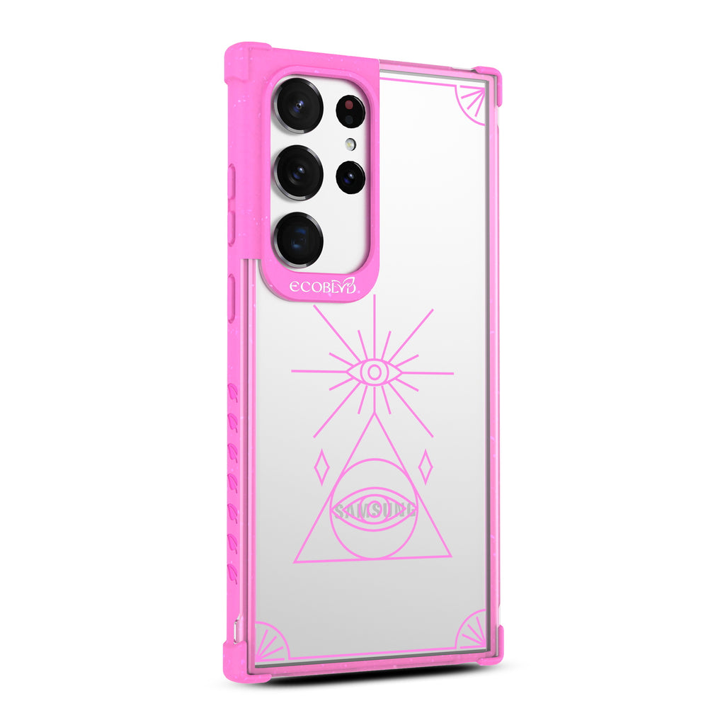 Tarot Card - Left-side View Of Pink & Clear Eco-Friendly Galaxy S23 Ultra Case