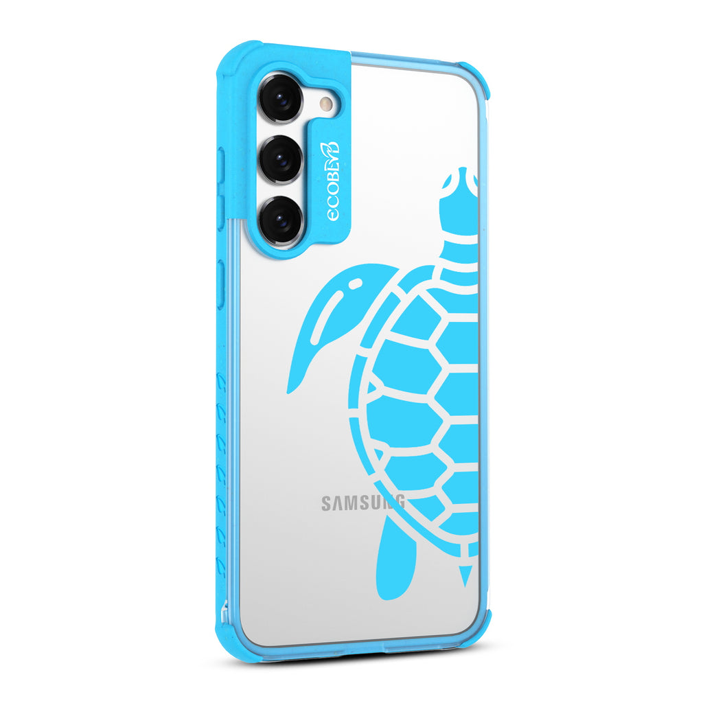 Sea Turtle - Left-side View Of Blue & Clear Eco-Friendly Galaxy S23 Case