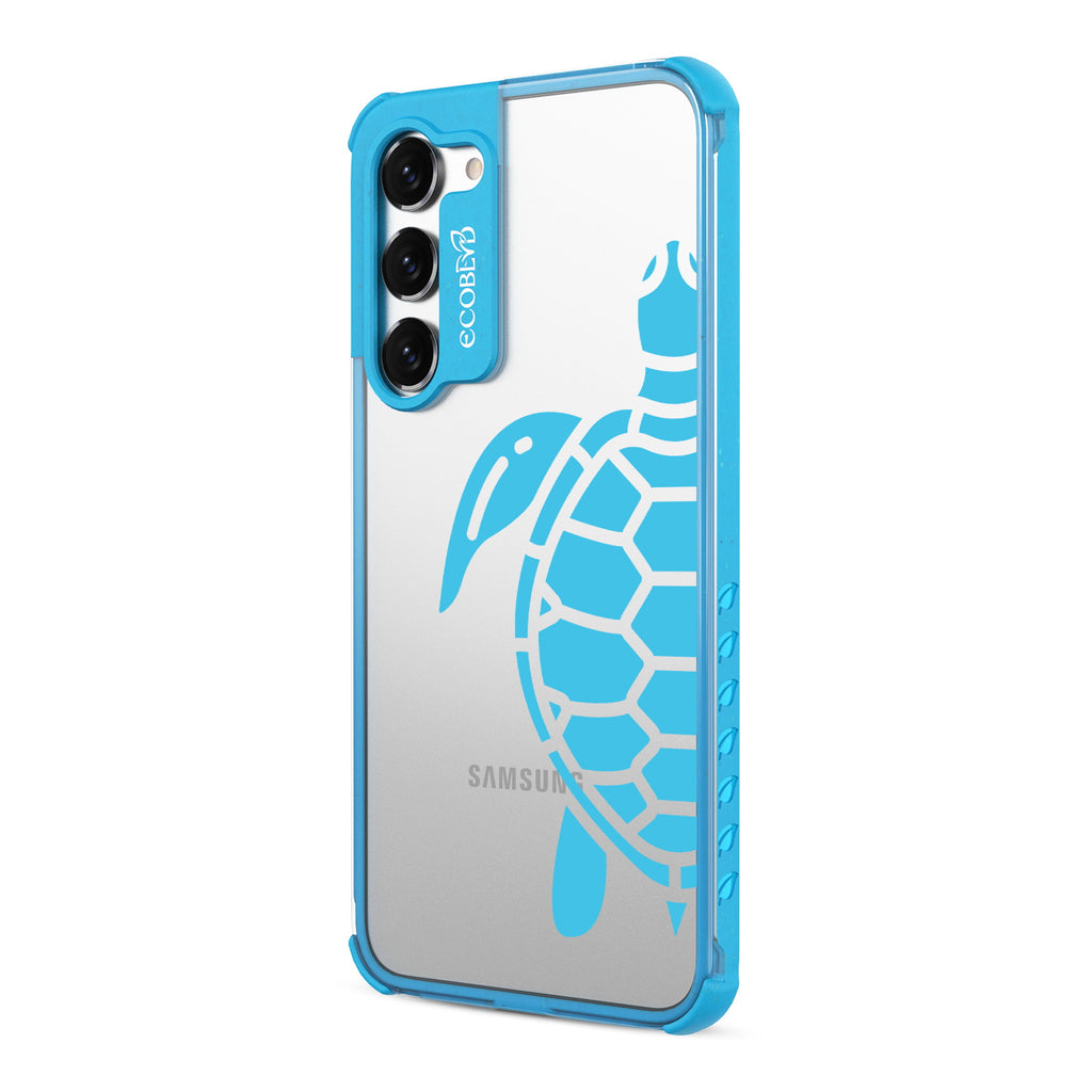 Sea Turtle - Right-side View Of Blue & Clear Eco-Friendly Galaxy S23 Case