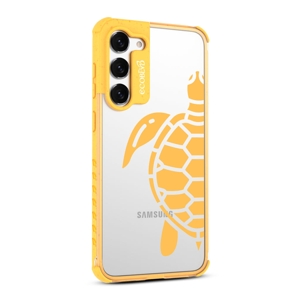 Sea Turtle - Left-side View Of Yellow & Clear Eco-Friendly Galaxy S23 Case