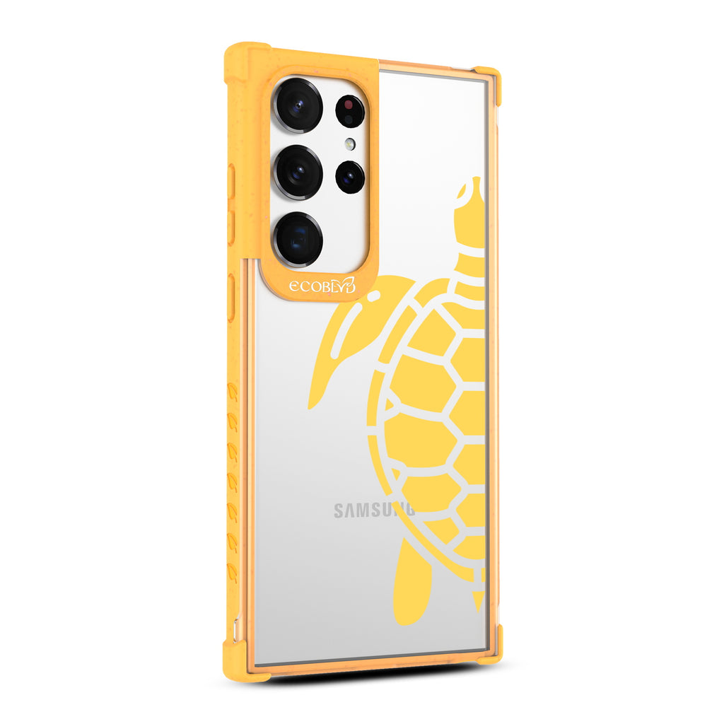 Sea Turtle - Left-side View Of Yellow & Clear Eco-Friendly Galaxy S23 Ultra Case