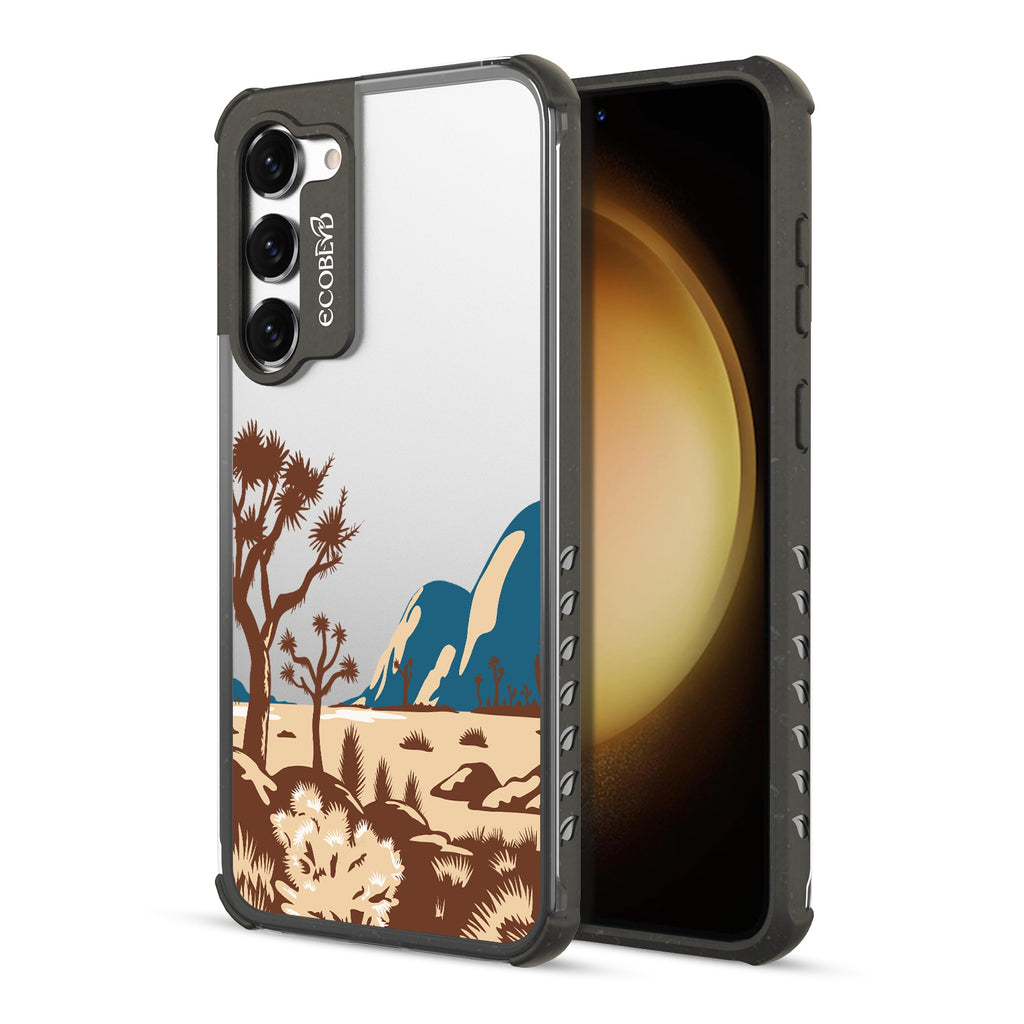 Joshua Tree - Back View Of Black & Clear Eco-Friendly Galaxy S23 Case & A Front View Of The Screen