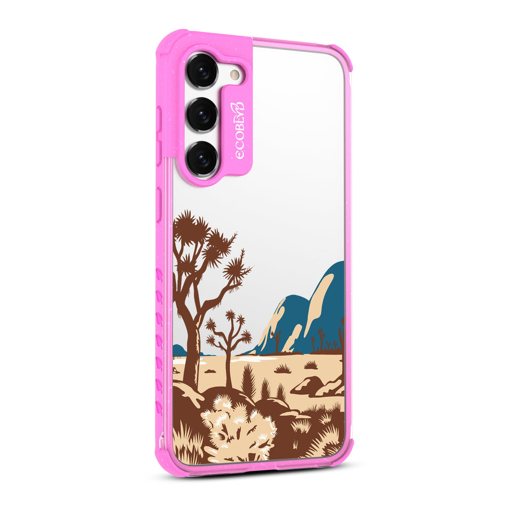 Joshua Tree - Left-side View Of Pink & Clear Eco-Friendly Galaxy S23 Case