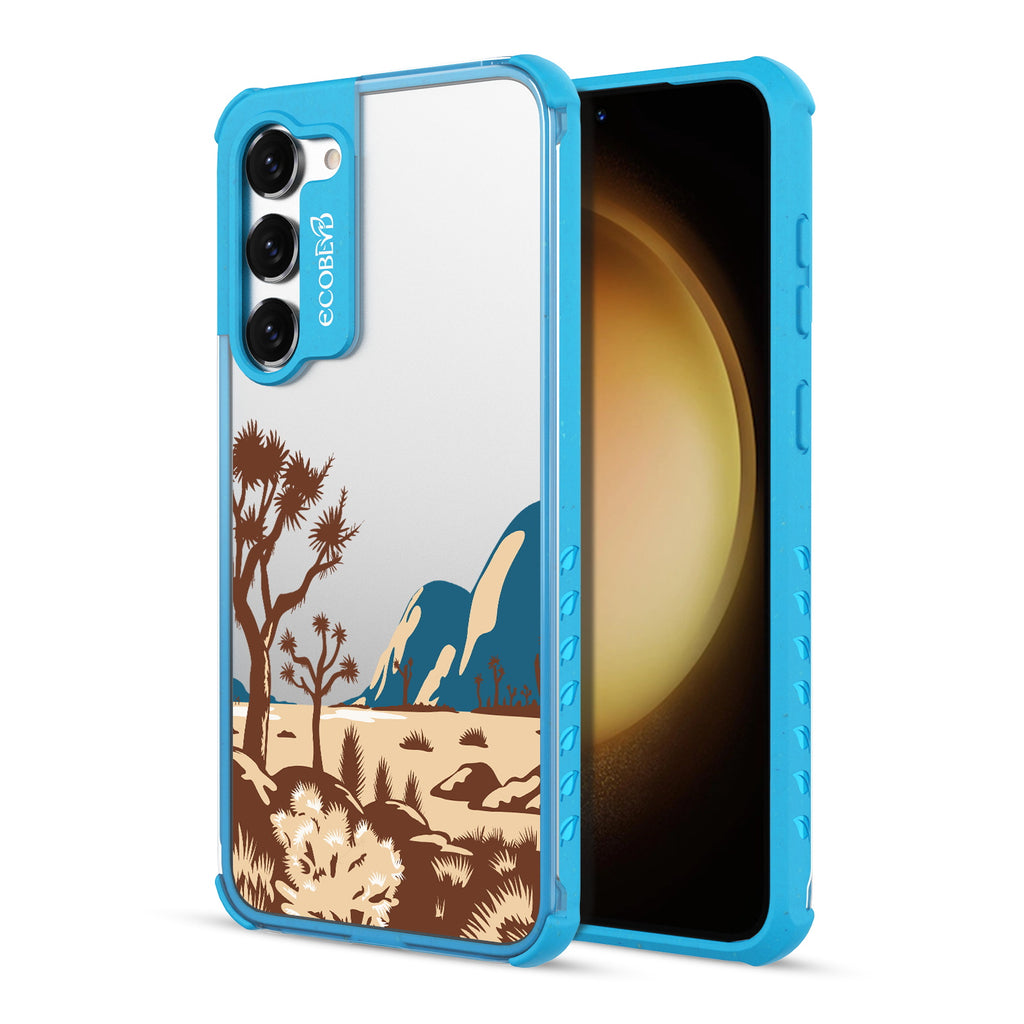 Joshua Tree - Back View Of Blue & Clear Eco-Friendly Galaxy S23 Case & A Front View Of The Screen