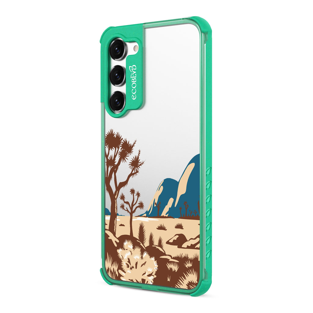 Joshua Tree - Right-side View Of Green & Clear Eco-Friendly Galaxy S23 Plus Case