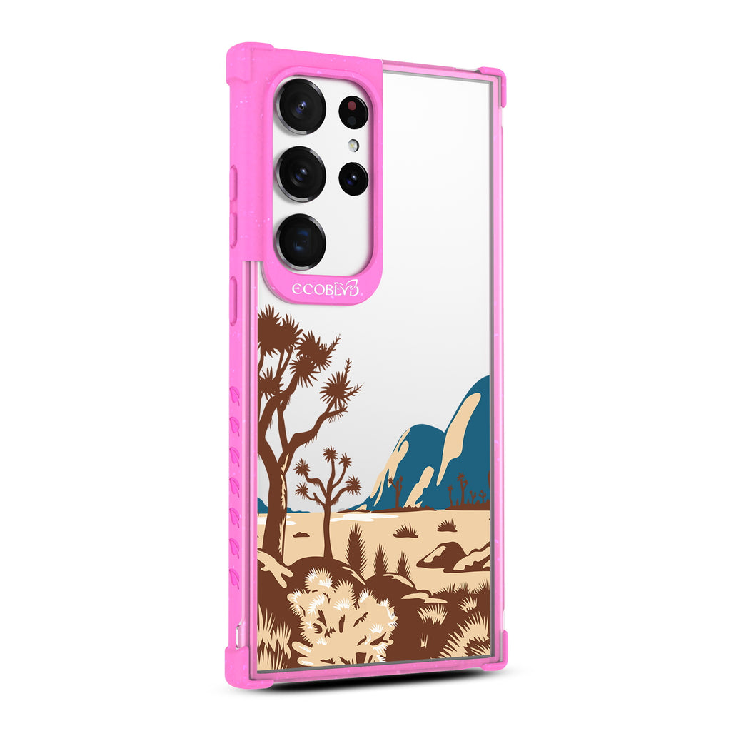 Joshua Tree - Left-side View Of Pink & Clear Eco-Friendly Galaxy S23 Ultra Case