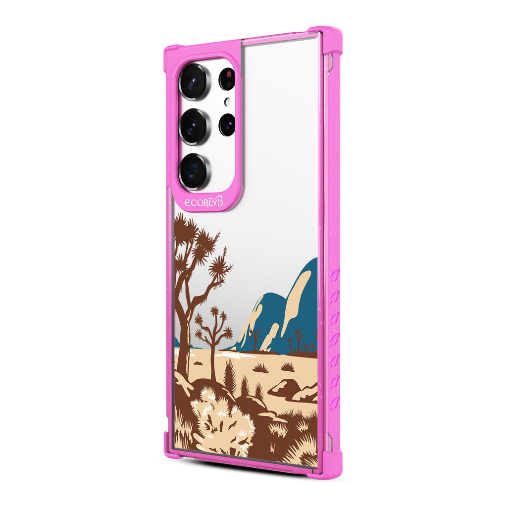 Joshua Tree - Right-side View Of Pink & Clear Eco-Friendly Galaxy S23 Ultra Case