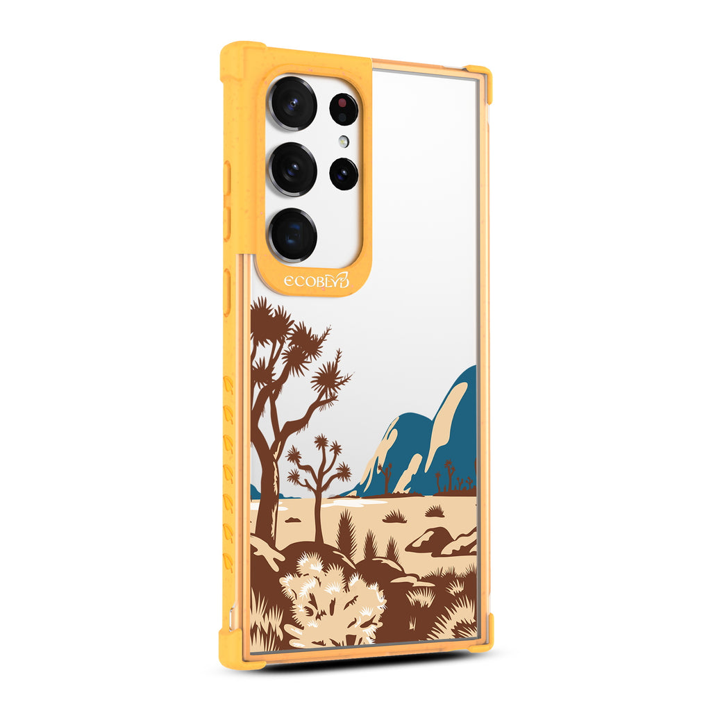 Joshua Tree - Left-side View Of Yellow & Clear Eco-Friendly Galaxy S23 Ultra Case
