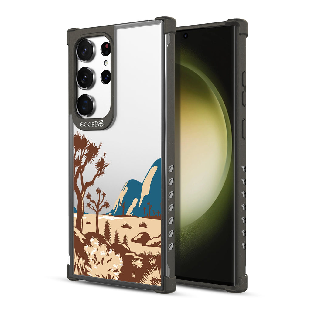 Joshua Tree - Back View Of Black & Clear Eco-Friendly Galaxy S23 Ultra Case & A Front View Of The Screen