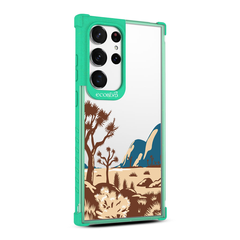 Joshua Tree - Left-side View Of Green & Clear Eco-Friendly Galaxy S23 Ultra Case