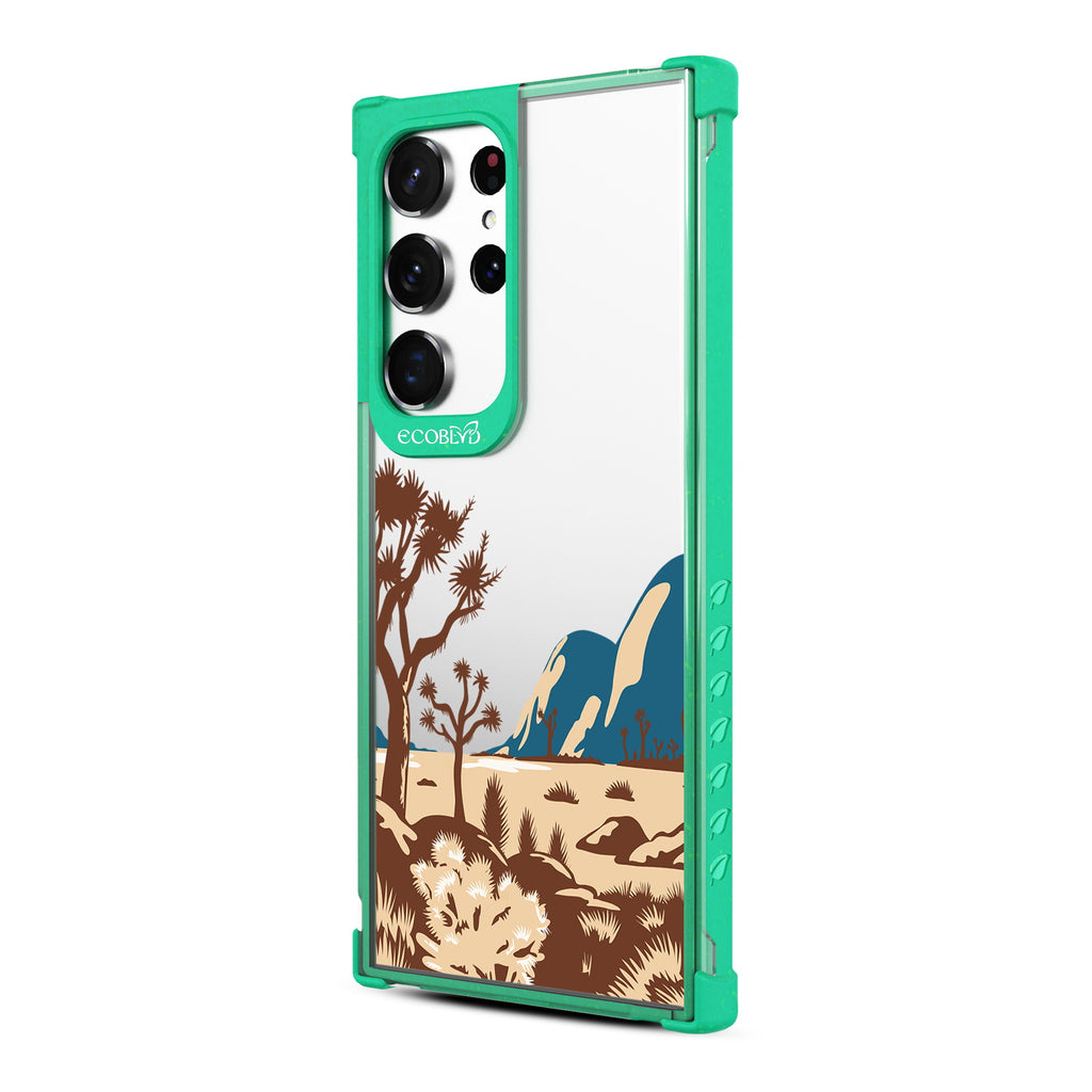 Joshua Tree - Right-side View Of Green & Clear Eco-Friendly Galaxy S23 Ultra Case
