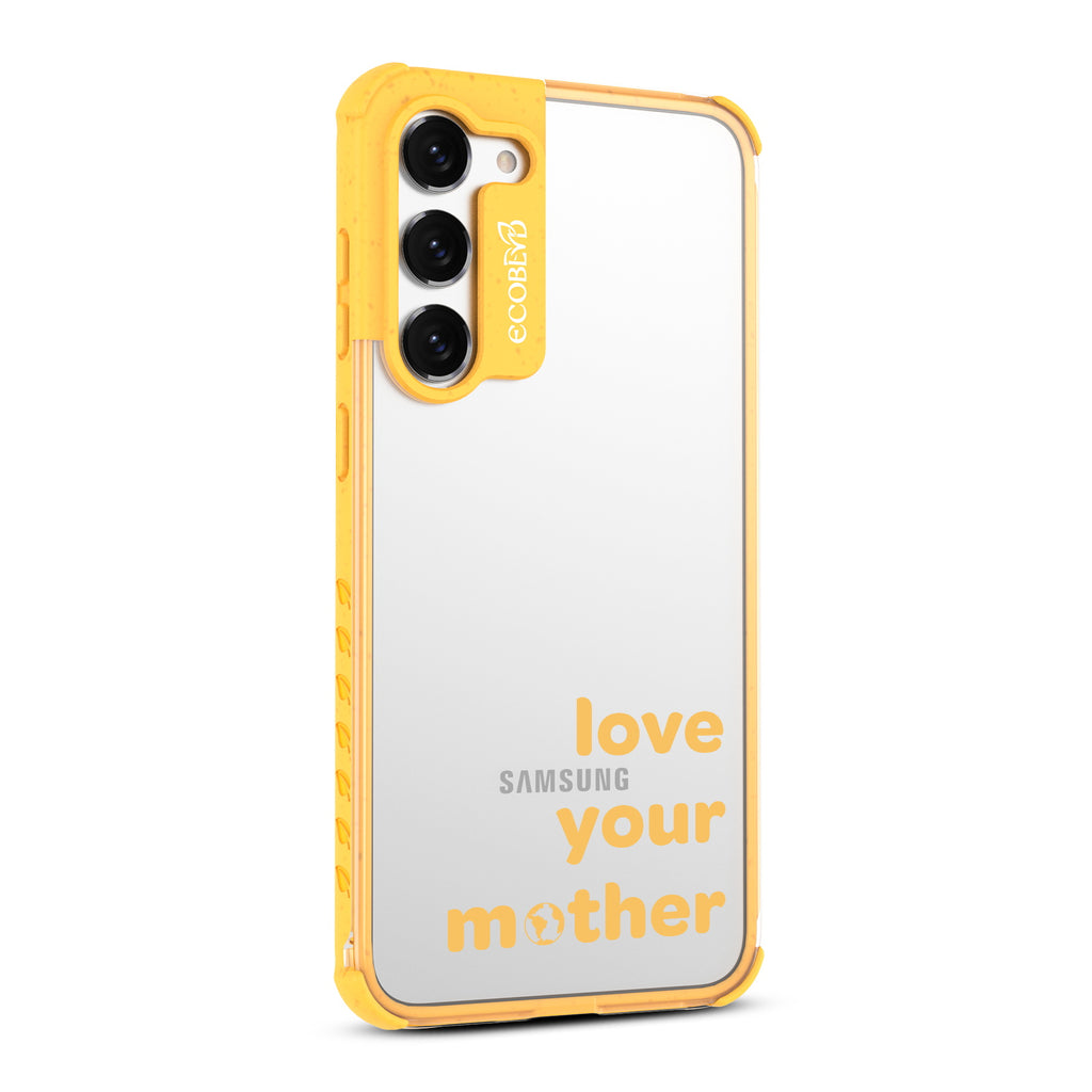 Love Your Mother - Left-side View Of Yellow & Clear Eco-Friendly Galaxy S23 Case