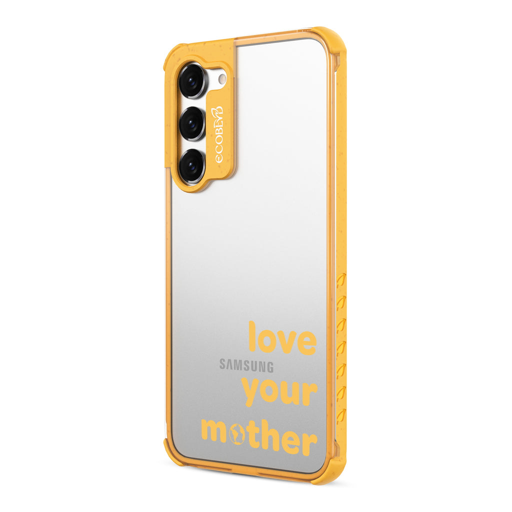 Love Your Mother - Right-side View Of Yellow & Clear Eco-Friendly Galaxy S23 Case