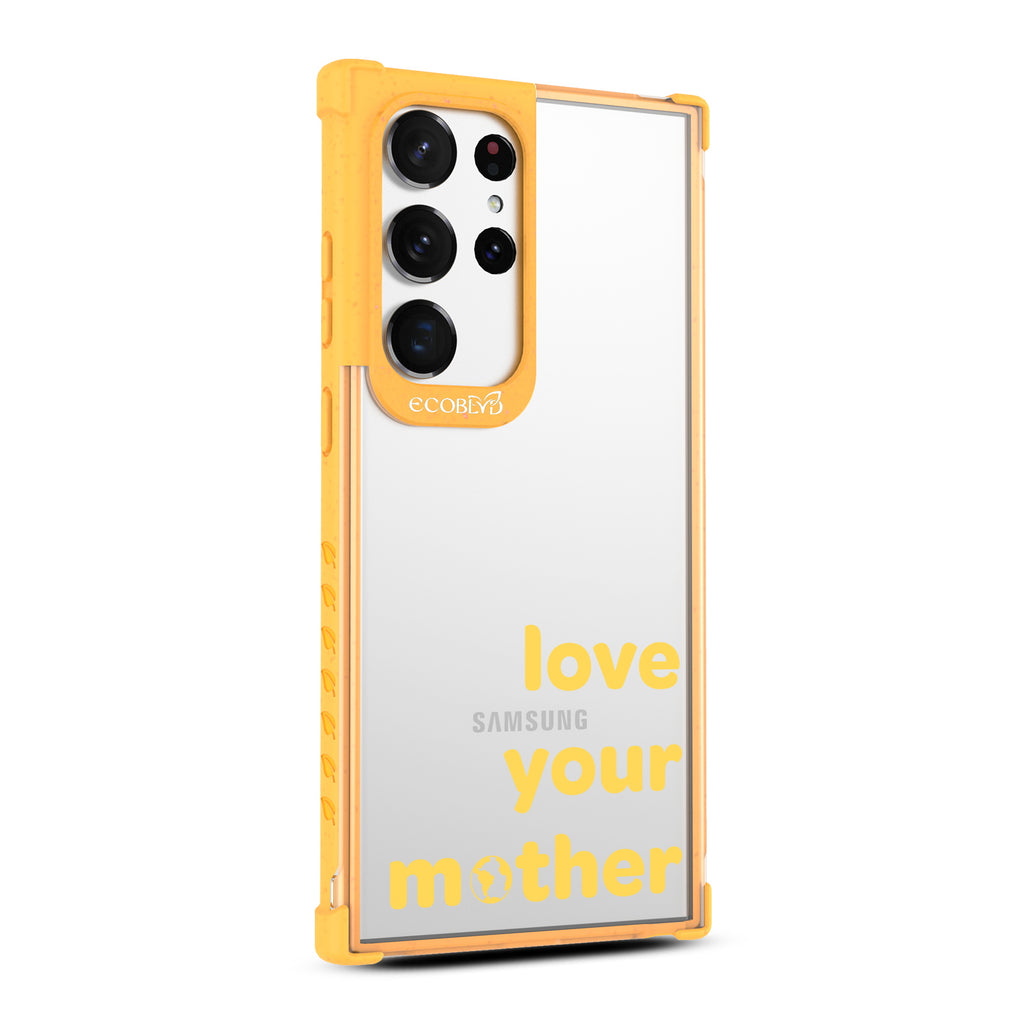 Love Your Mother - Left-side View Of Yellow & Clear Eco-Friendly Galaxy S23 Ultra Case