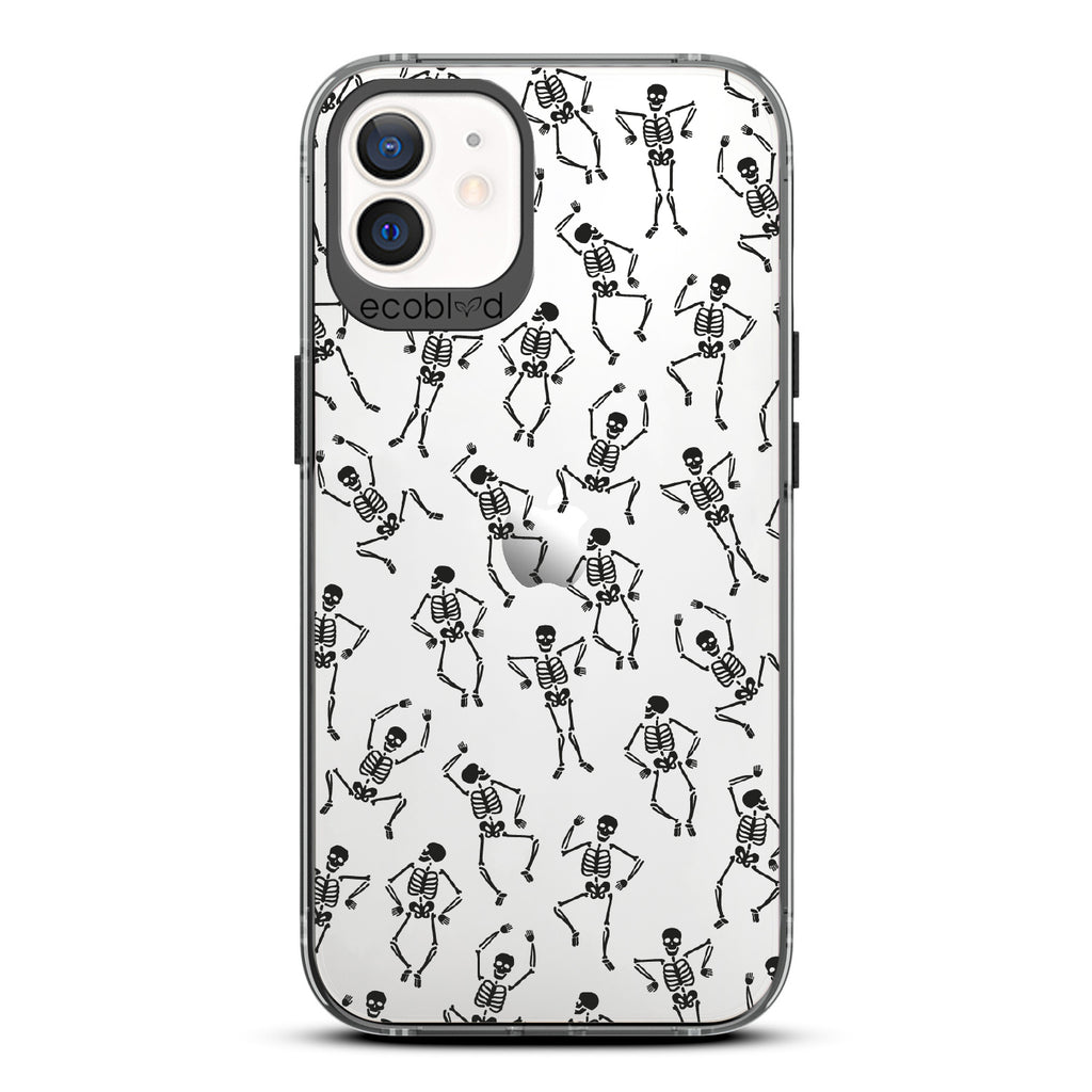 Boogie Man - Dancing Skeletons - Eco-Friendly Clear iPhone 12/12 Pro Case With Black Rim