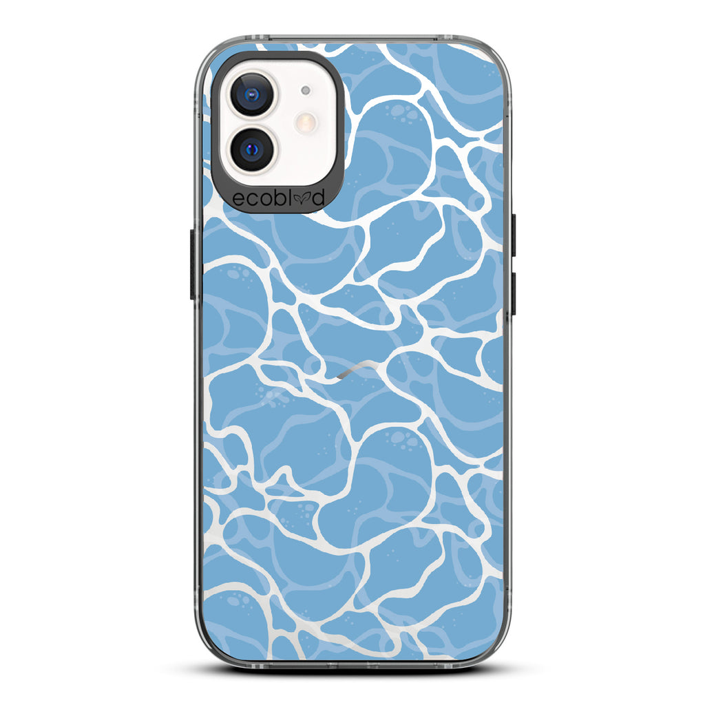 Crystal Clear - Black Eco-Friendly iPhone 12/12 Pro Case With Water Ripples On A Clear Back