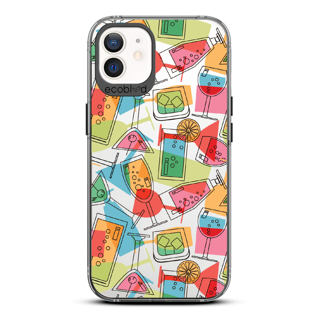 5 O'clock Somewhere - Cocktails, Martinis & Tropical Drinks  - Clear Eco-Friendly iPhone 12/12 Pro Case With Black Rim