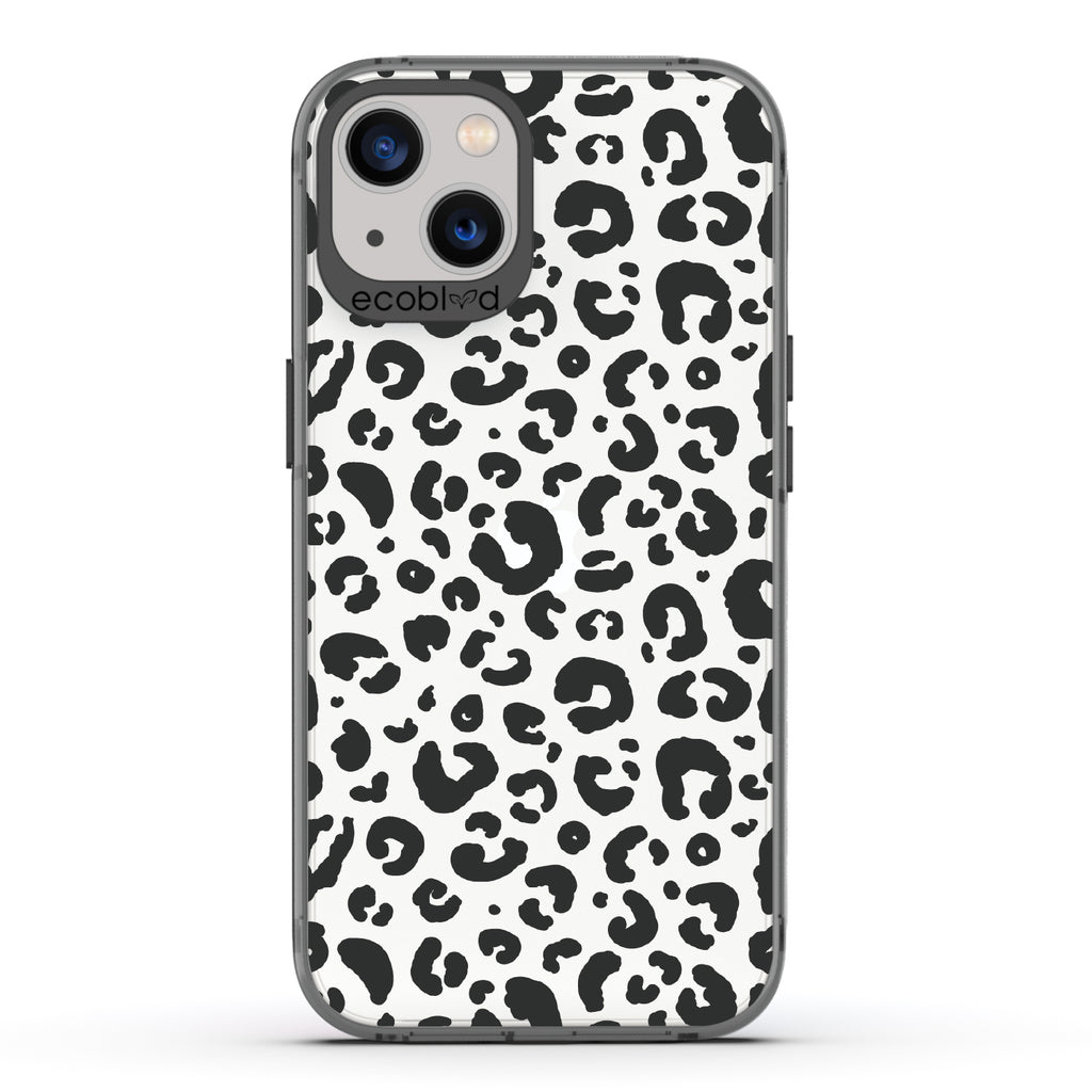 Spot On - Black Eco-Friendly iPhone 13 Case With Leopard Print On A Clear Back