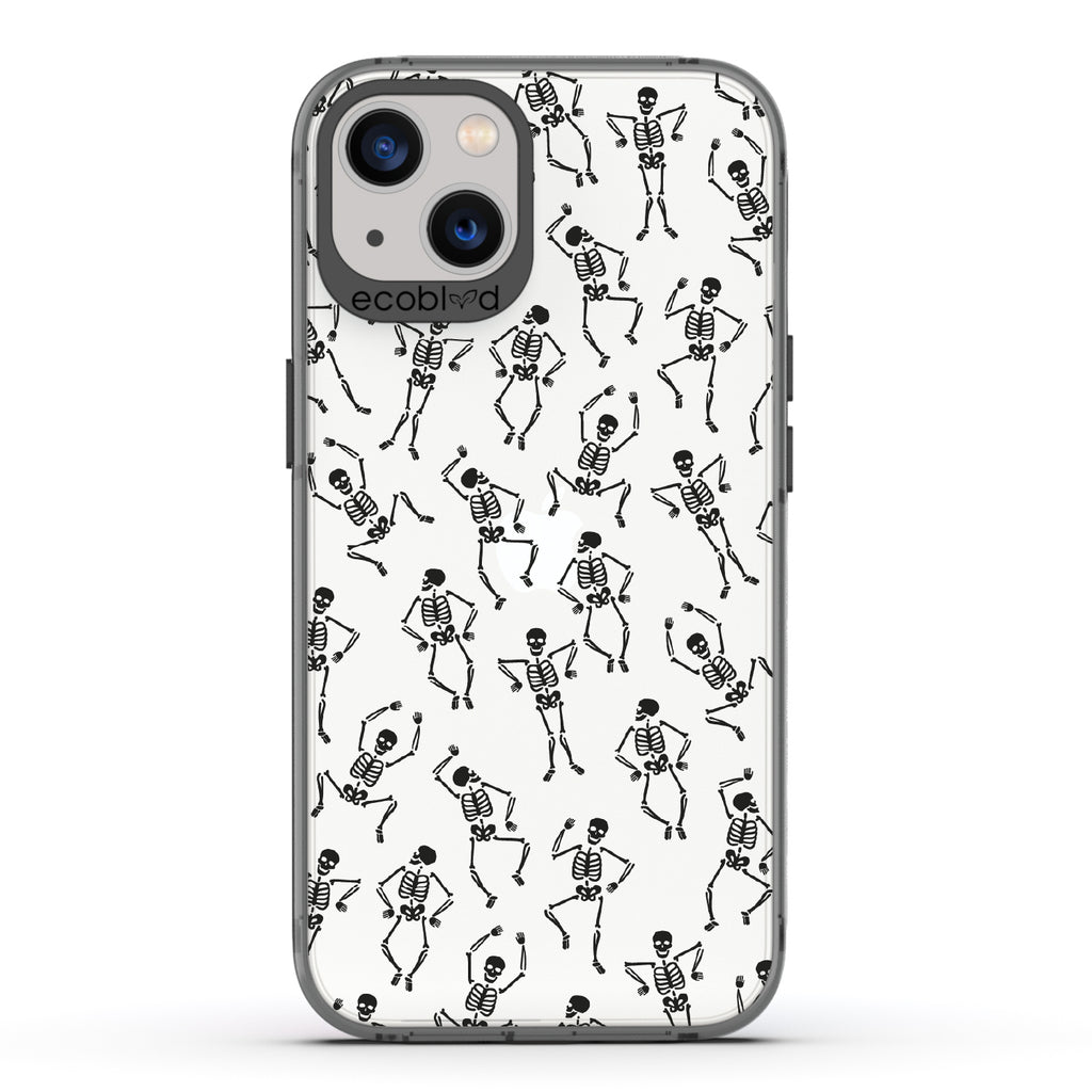 Boogie Man - Dancing Skeletons - Eco-Friendly Clear iPhone 13 Case With Black Rim