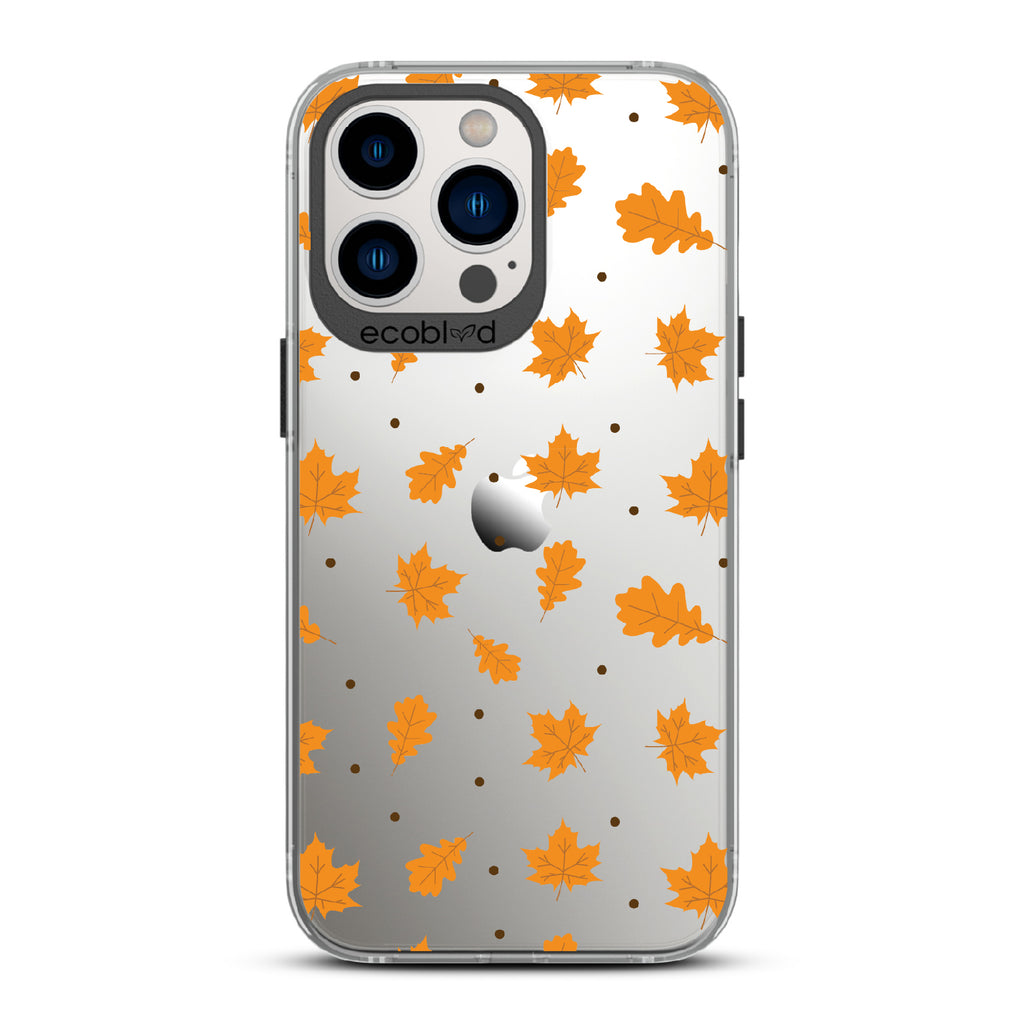 A New Leaf - Brown Fall Leaves - Eco-Friendly Clear iPhone 13 Pro Case With Black Rim 